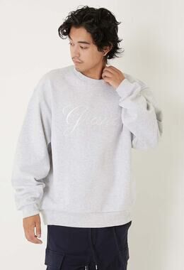 Grand Collection Men's Large Gray Embroidered Logo Crew Neck Sweatshirt W7-1